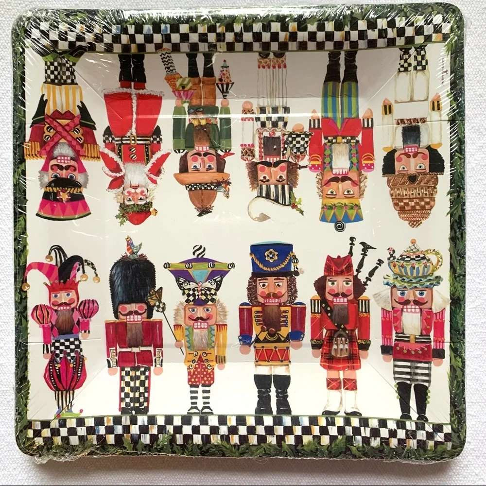Mackenzie-Childs Nutcracker Brigade dessert plates HTF pkg of 10 plates